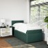 Cama box spring con colchón terciopelo verde oscuro 80x200