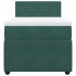 Cama box spring con colchón terciopelo verde oscuro 80x200