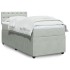 Cama box spring con colchón terciopelo gris claro 90x190