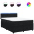 Cama box spring con colchón terciopelo negro 160x200
