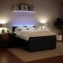 Cama box spring con colchón terciopelo negro 160x200