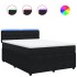 Cama box spring con colchón terciopelo negro 160x200