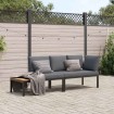 Set de sofás de jardín con cojines 2 piezas aluminio negro