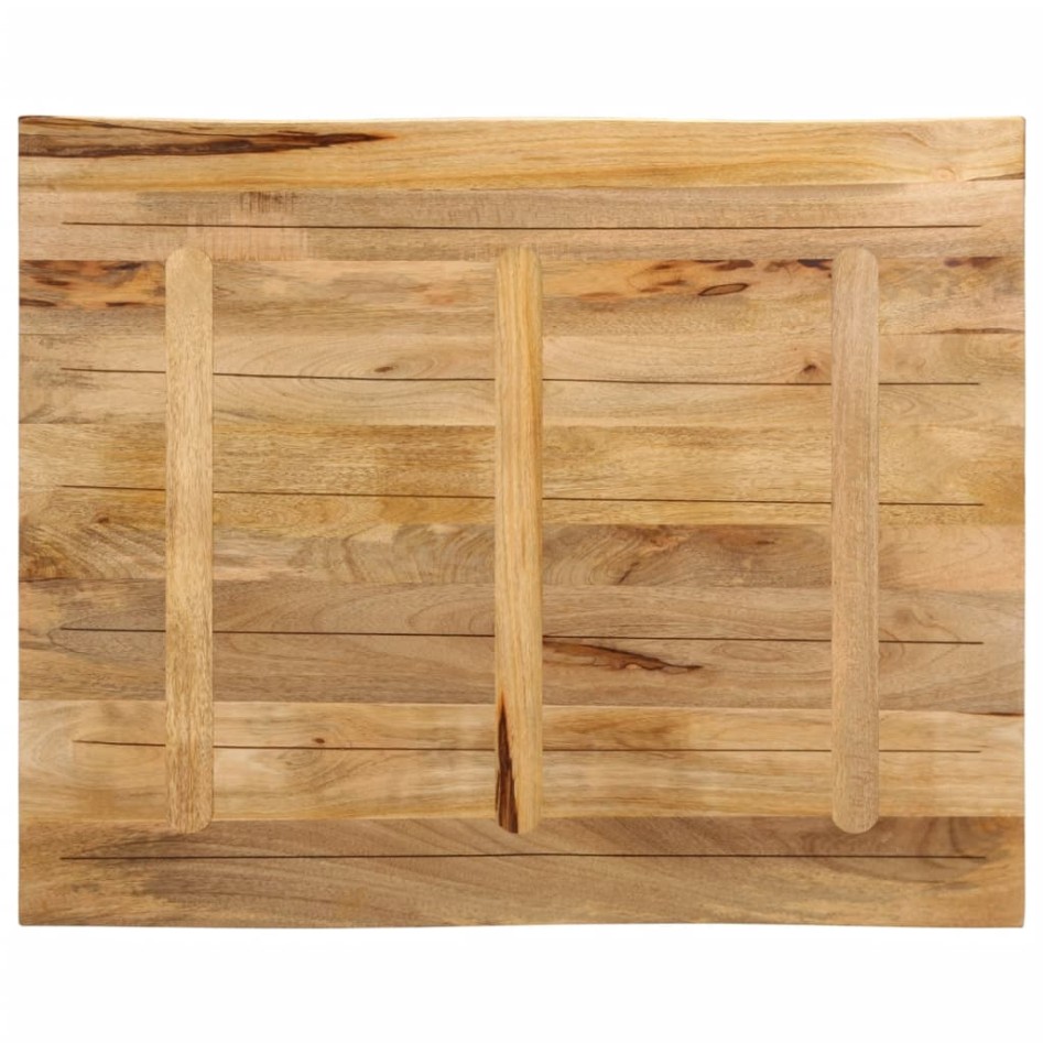 Tablero de mesa borde natural madera mango rugosa 110x80x3,8