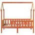 Cama con forma de casa de niños madera maciza marrón 80x160