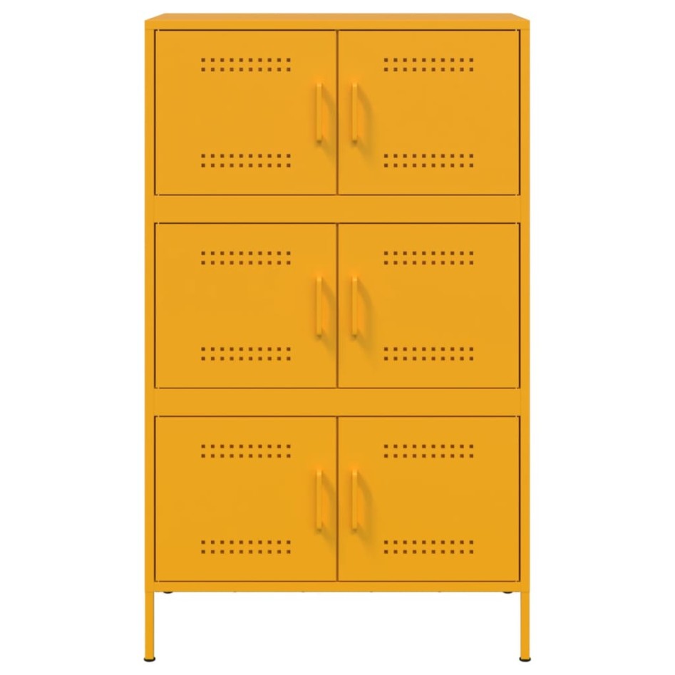 Aparador de acero amarillo mostaza 68x39x113