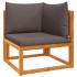 Set sofás de jardín con cojines 4 pzas madera maciza de