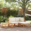 Set sofás de jardín con cojines 4 pzas madera maciza de acacia