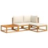 Set sofás de jardín con cojines 4 pzas madera maciza de