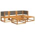 Set de sofás de jardín con cojines 5 pzas madera maciza
