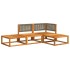 Set sofás de jardín con cojines 4 pzas madera maciza de