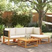 Set de sofás de jardín con cojines 5 pzas madera maciza acacia
