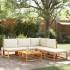 Set de sofás de jardín con cojines 6 pzas madera maciza
