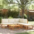 Set de sofás de jardín con cojines 6 pzas madera maciza