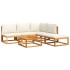 Set de sofás de jardín con cojines 6 pzas madera maciza