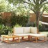 Set sofás de jardín con cojines 4 pzas madera maciza de