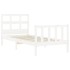 Estructura de cama individual con cabecero madera maciza