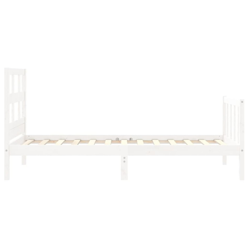 Estructura de cama individual con cabecero madera maciza