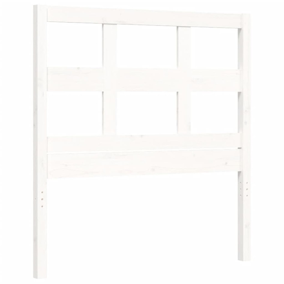 Estructura de cama individual con cabecero madera maciza