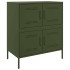 Aparador de acero verde oliva 68x39x79