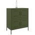 Aparador de acero verde oliva 68x39x79