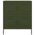 Aparador de acero verde oliva 68x39x79