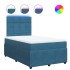 Cama box spring con colchón terciopelo azul 120x190