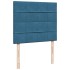 Cama box spring con colchón terciopelo azul 120x190