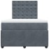 Cama box spring con colchón terciopelo gris oscuro 120x190