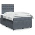 Cama box spring con colchón terciopelo gris oscuro 120x200
