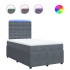 Cama box spring con colchón terciopelo gris oscuro 120x200