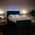 Cama box spring con colchón terciopelo azul 140x200