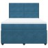 Cama box spring con colchón terciopelo azul 140x200