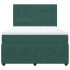 Cama box spring con colchón terciopelo verde oscuro 140x200
