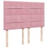 Cama box spring con colchón terciopelo rosa 140x200