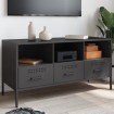 Mueble para TV acero negro 100,5x39x50,5 cm