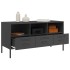 Mueble para TV acero negro 100,5x39x50,5