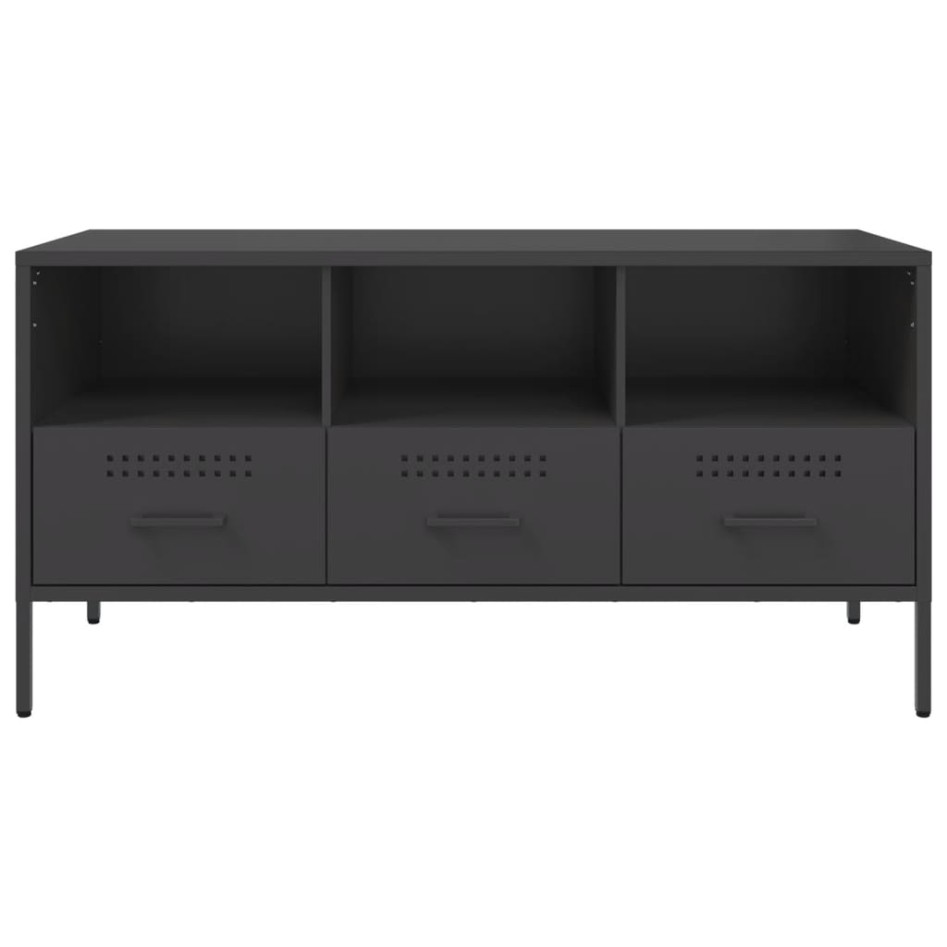 Mueble para TV acero negro 100,5x39x50,5
