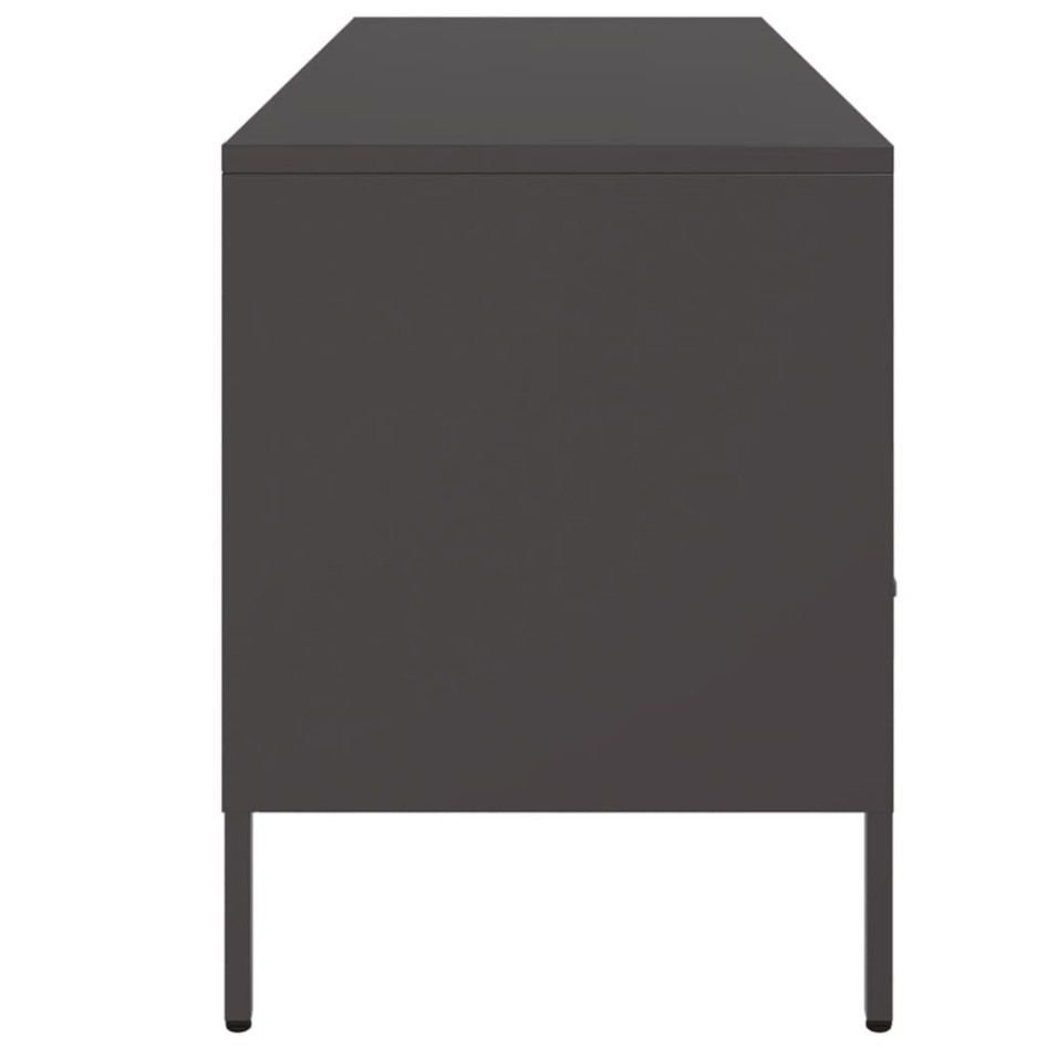 Mueble para TV acero negro 100,5x39x50,5