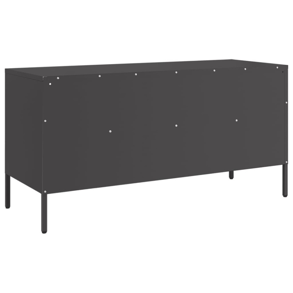 Mueble para TV acero negro 100,5x39x50,5
