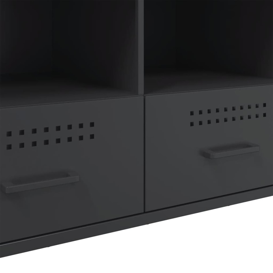 Mueble para TV acero negro 100,5x39x50,5