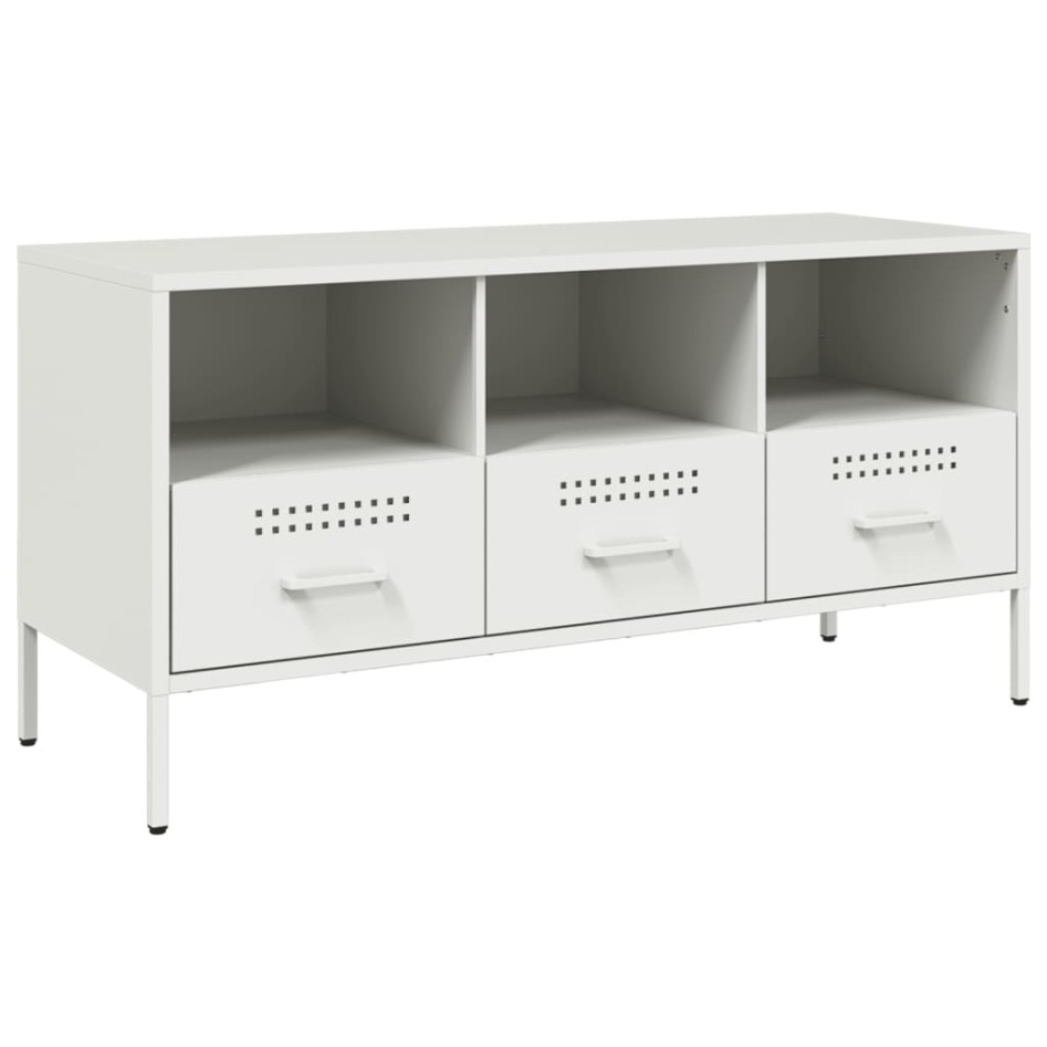 Mueble para TV acero blanco 100,5x39x50,5