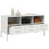 Mueble para TV acero blanco 100,5x39x50,5