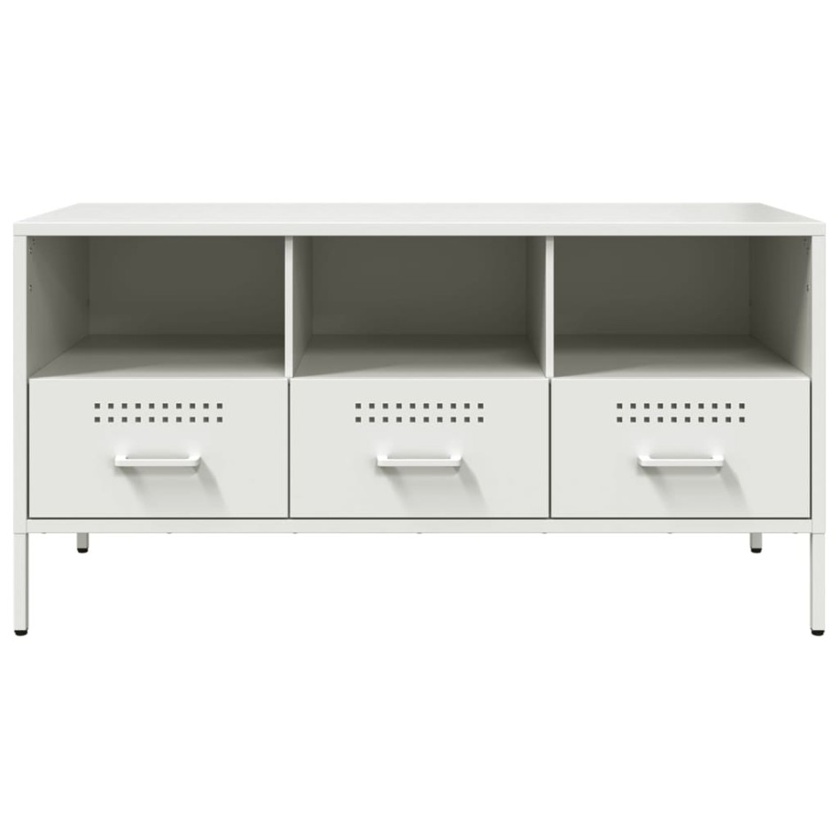 Mueble para TV acero blanco 100,5x39x50,5