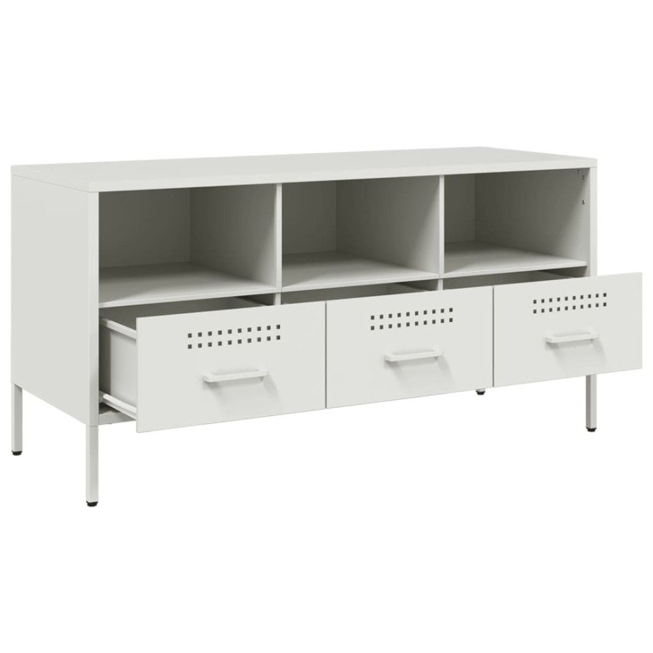 Mueble para TV acero blanco 100,5x39x50,5