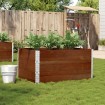Jardinera de madera maciza de pino marrón 120x80 cm