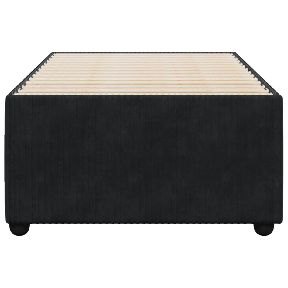 Estructura de cama sin colchón terciopelo negro 90x200