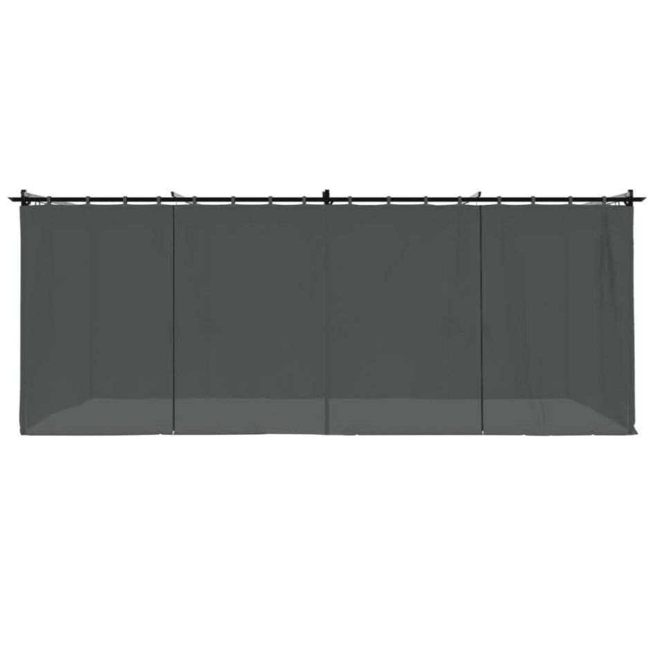 Cenador con cortinas acero gris antracita 6x3