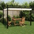 Cenador de jardín con techo retráctil aluminio crema 3x3
