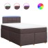 Cama box spring con colchón tela marrón oscuro 120x200